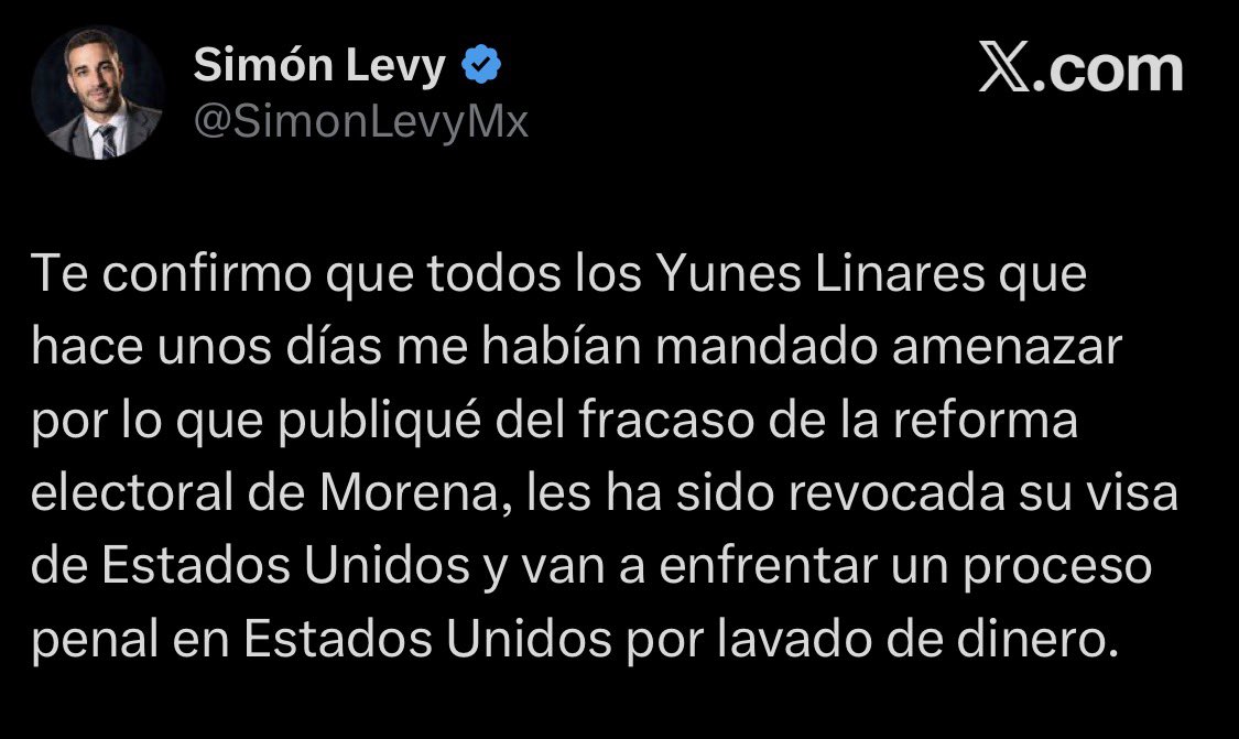 rodddrigo1's tweet photo. Me estas diciendo entonces que @SimonLevyMx es un mentiroso? Y no le quitaron la visa a TODOS los Yunes por haberlo amenazado https://t.co/nOa8SbIkUa