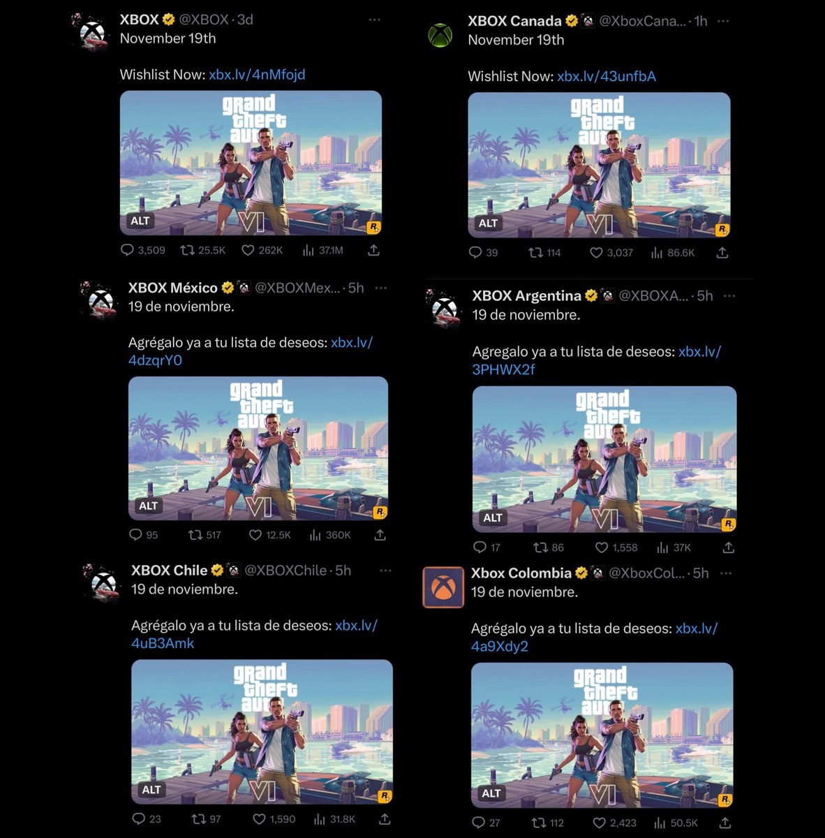 PortalLeonida's tweet photo. Todas as contas do Xbox estão publicando lembretes para adicionar GTA 6 à lista de desejos.  

Isso não é aleatório e parece um movimento calculado que foi aprovado pela Rockstar Games. https://t.co/rbNBqRNUn2