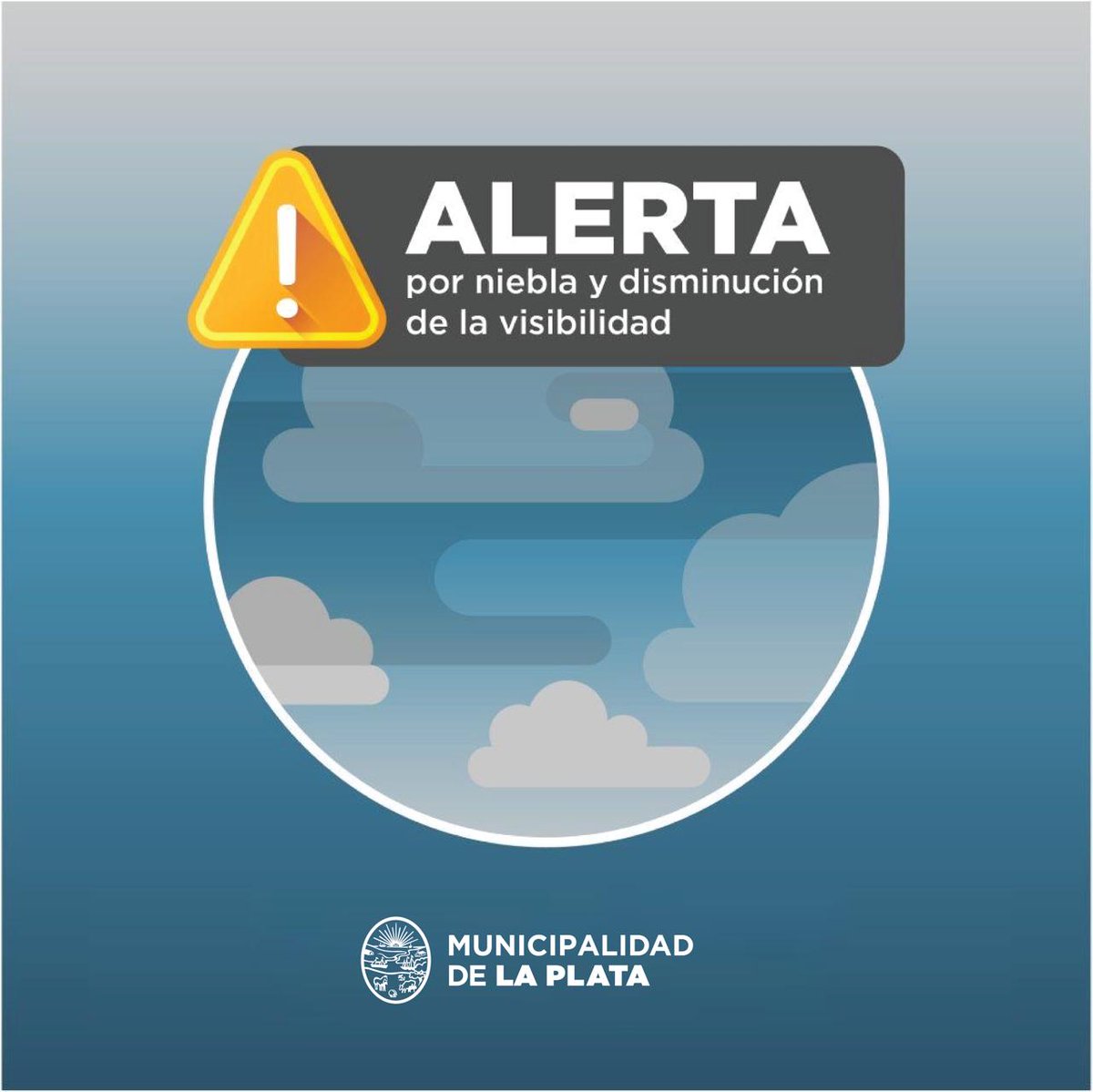 ClimaMLP's tweet photo. 19:30> Atención: por sectores, la visibilidad podría reducirse de manera significativa (hasta 100 mts o menos) en La Plata por la presencia de densas nieblas y neblinas, durante la madrugada y la mañana del martes  26 y miércoles 27. https://t.co/c0EDezb5Io