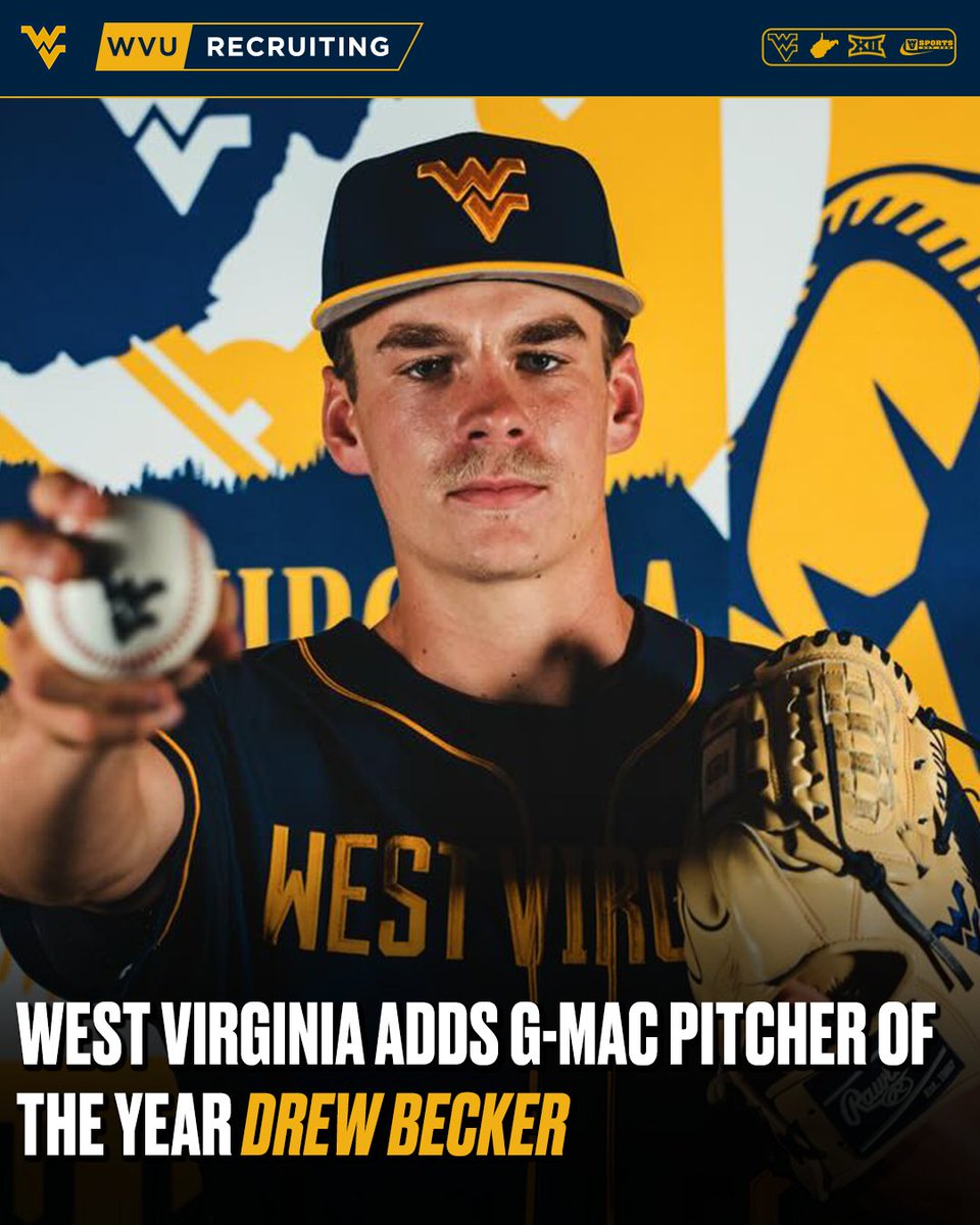 WVSportsDotCom's tweet photo. BREAKING: #WVU adds Drew Becker, the G-MAC Pitcher of the Year who held opponents to a .200 average🔥

The Ashland transfer brings 92 strikeouts and elite command to Morgantown. @dbecker_27 

Details ▶️ https://t.co/Q471ZULSUR https://t.co/j81gnUcpHN