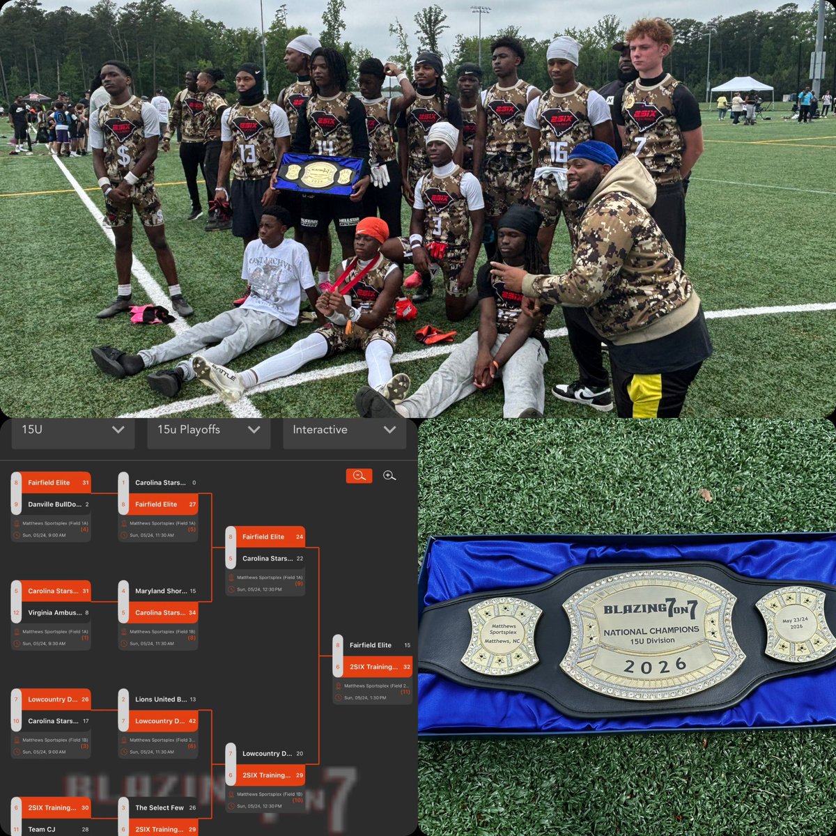 2sixTrainingLLC's tweet photo. Great weekend for 2SIX Training 15u 7v7. I want to thank all of my players, coaches and parents for there efforts on making sure all of the players were well prepared for this event. Blazing National tournament as we came out on top as the 15u 7v7 champions. 🏆 @Blazing7on7 https://t.co/ODUsfR00Pi
