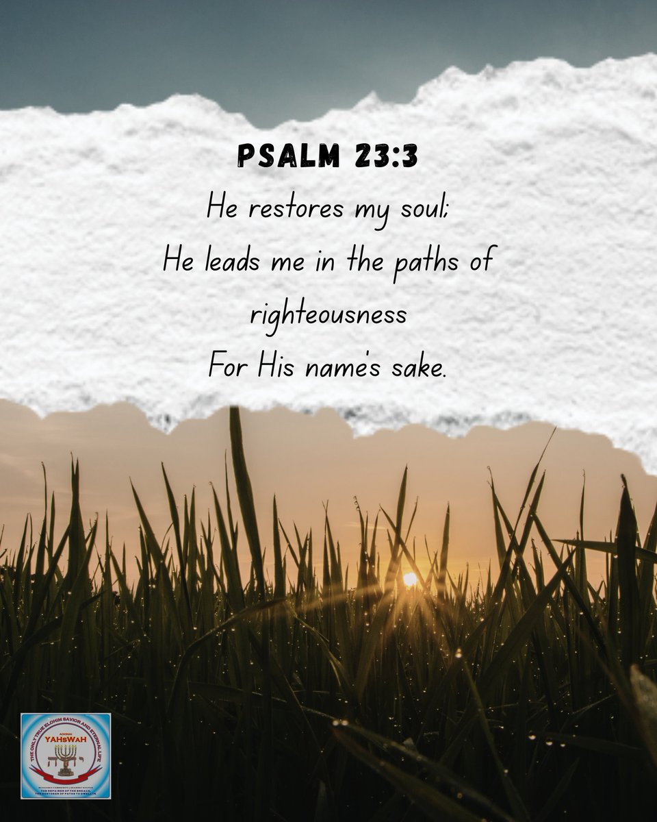 aymc2003's tweet photo. Elohim doesn’t just give direction — He restores the soul first.
Psalm 23:3

#DailyDevotional #Faith #FaithJourney #TrustElohim #MessianicTwitter https://t.co/fkRKI99bzO