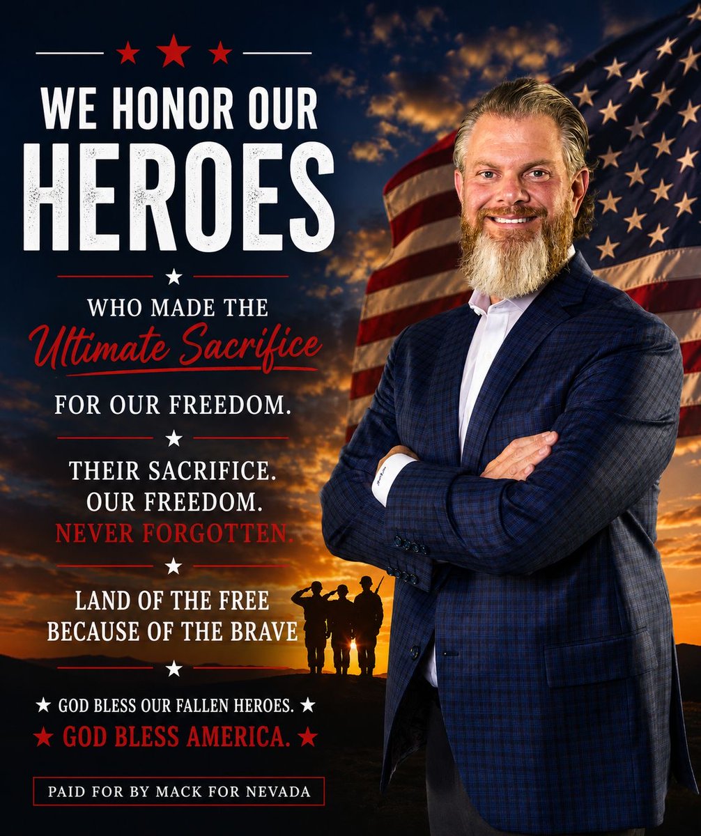 VoteAlbertMack's tweet photo. Today we remember and honor the brave men and women who made the ultimate sacrifice for our country and our freedom.

Their courage and service will never be forgotten. God bless our fallen heroes, their families, and the United States of America. 🇺🇸

#MemorialDay #SupportOurTroops #GodBlessAmerica