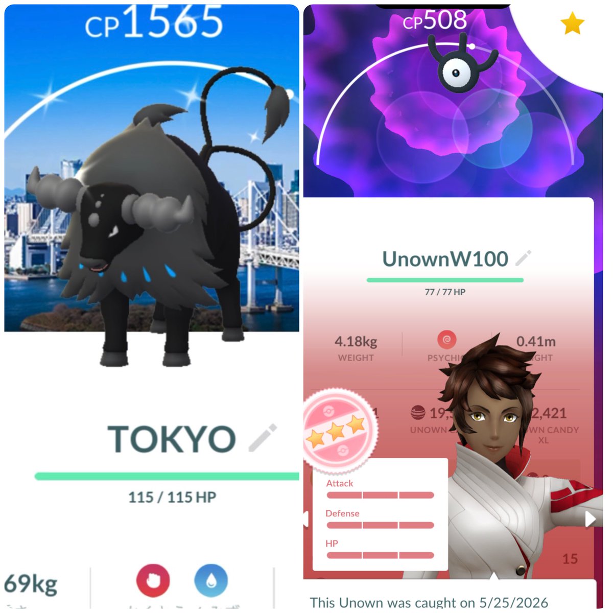 CinnaboNball's tweet photo. おはようございます🐓
#PokemonGOFest2026
1日目お疲れさまでした✨

初戦の色背景ケンタロスにもびっくりでしたがUnown loverに何より嬉しいW💯🥰
今日参加される皆さん、東京を楽しんでくださいね♪ https://t.co/H0sj7UsG8Q