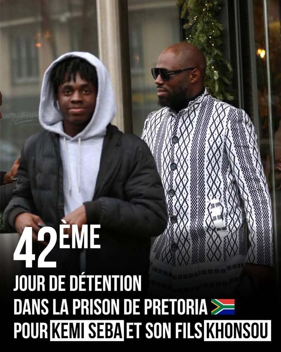 FarafinaW's tweet photo. [🇿🇦42ÈME JOUR DE DÉTENTION POUR KEMI SEBA ET SON FILS KHONSOU].
Malheur à ceux qui bâillonnent leur peuple. #LIBEREZ KEMI SEBA ET SON FILS KHONSOU #42Assesseurs https://t.co/mvywnu54Pn