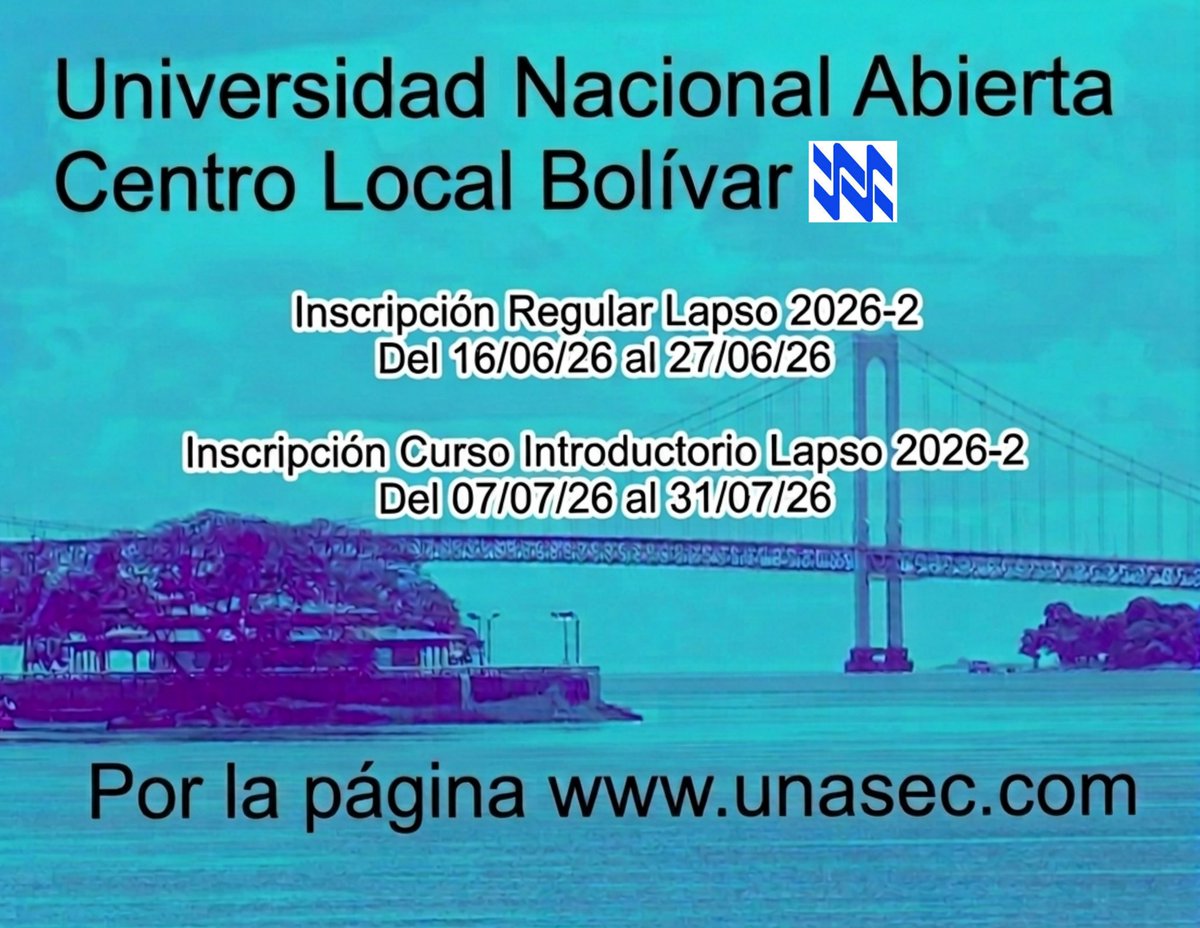 UNA_CLBolivar's tweet photo. Próximas Inscripciones en la #UNA https://t.co/AKqToPe2zB