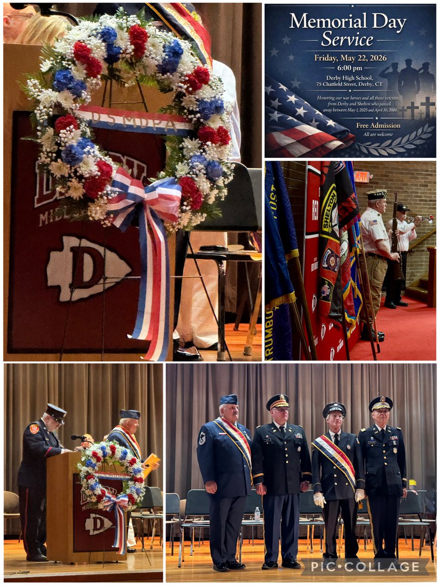 LMG_CT3's tweet photo. Derby Shelton Memorial Day Parade Association Memorial Service on 5/22/26 to honor &amp; remember our war heroes &amp; those veterans from Derby &amp; Shelton who passed away between 5/1/25 and 4/30/26. https://t.co/h4dnAcNW4Z