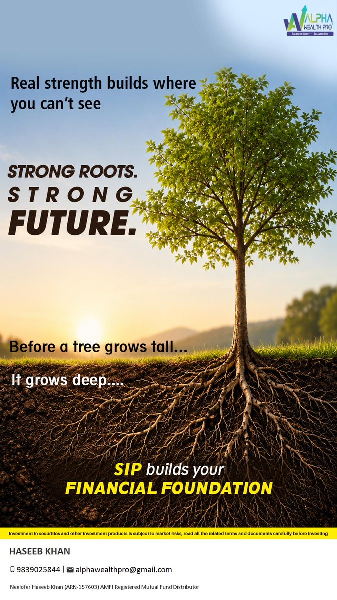 GLMHK's tweet photo. The strongest growth happens where no one can see it.

Just like a tree builds deep roots before it grows tall, wealth is built through patience, consistency, and time.

Small SIPs today can create a stronger financial foundation for tomorrow. #SIP #WealthCreation https://t.co/aXSy0KVaMF