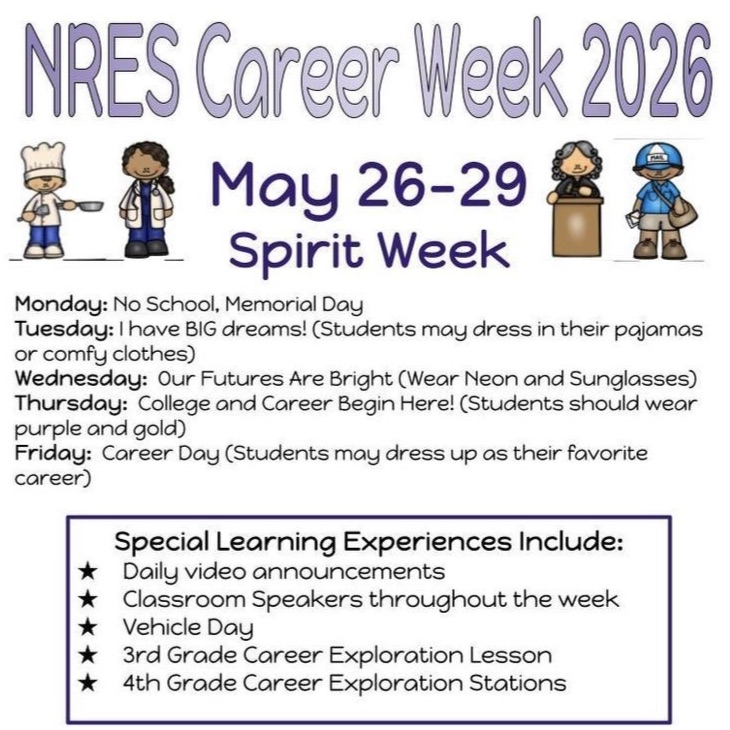NoRoElem's tweet photo. Tomorrow begins our NRES Career Week! https://t.co/Qf9O2QKNM6