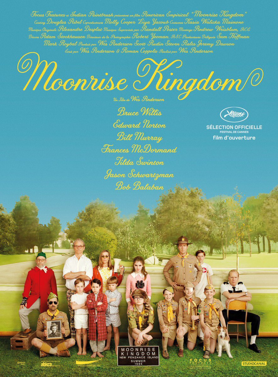 FilmNewsNos's tweet photo. 🎬MOVIE HISTORY: 14 years ago today, May 25, 2012, the movie ‘Moonrise Kingdom’ opened in limited theaters!
#JaredGilman #KaraHayward #BruceWillis #EdwardNorton #BillMurray #FrancesMcDormand #TildaSwinton #JasonSchwartzman #BobBalaban #LarryPine #HarveyKeitel #WesAnderson https://t.co/ondP7B30i1