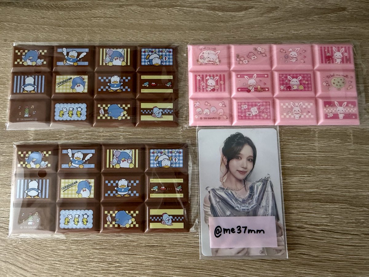me37mm's tweet photo. サンリオ　ちょこぶろっくしーる　交換

【譲】③タキシードサム＆あひるのペックル×2
⑤ウィッシュミーメル

【求】①ポムポムプリン＆コロコロクリリン、異種（ポムポム、マイメロ、シナモン）、買取（定価＋送料）

郵送にて交換できる方お声かけお願いします😌🫧 https://t.co/cEmqIiuqIB