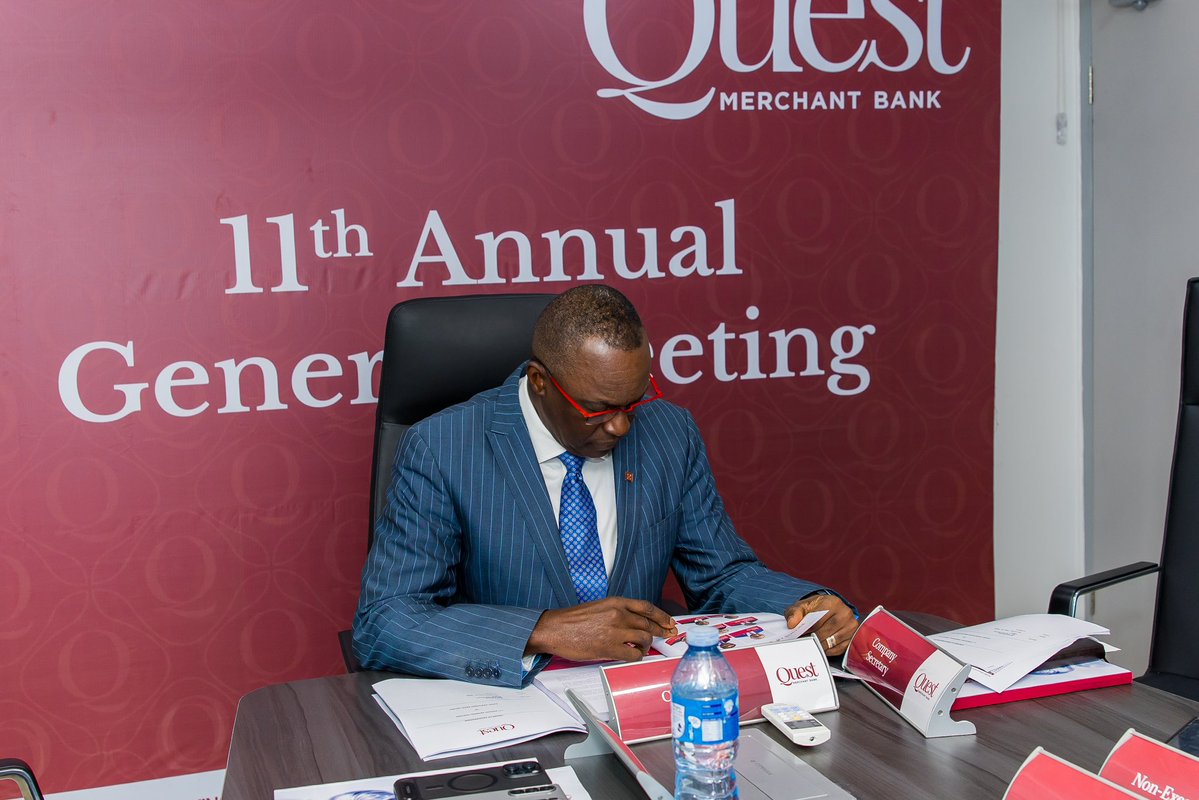 Quest_MB's tweet photo. At our 11th AGM, we celebrated a year marked by performance, progress, and purposeful growth.

Strong FY2025 results reflect the Bank’s continued focus on execution excellence.

#QuestMB
#CorporateandInvestmentBanking
#WealthManagement
#GlobalMarkets https://t.co/vVY5slMZoR