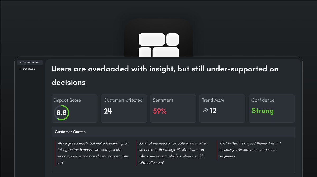 _getdeck's tweet photo. We're open for sign ups again. 

There are only 43 spots left this week. 

Access is currently capped because we want teams to get value, not just create another account. 

Deck is for product teams trying to make better decisions from the feedback they already have: interviews, support tickets, Slack, surveys, NPS, and the rest of the messy pile.

Most teams do have customer insight.

They just don't have it organized in a way that changes what gets built.

That's what we're working on.

If you're looking to build a better customer-informed product, sign up at getdeck(dot)io.