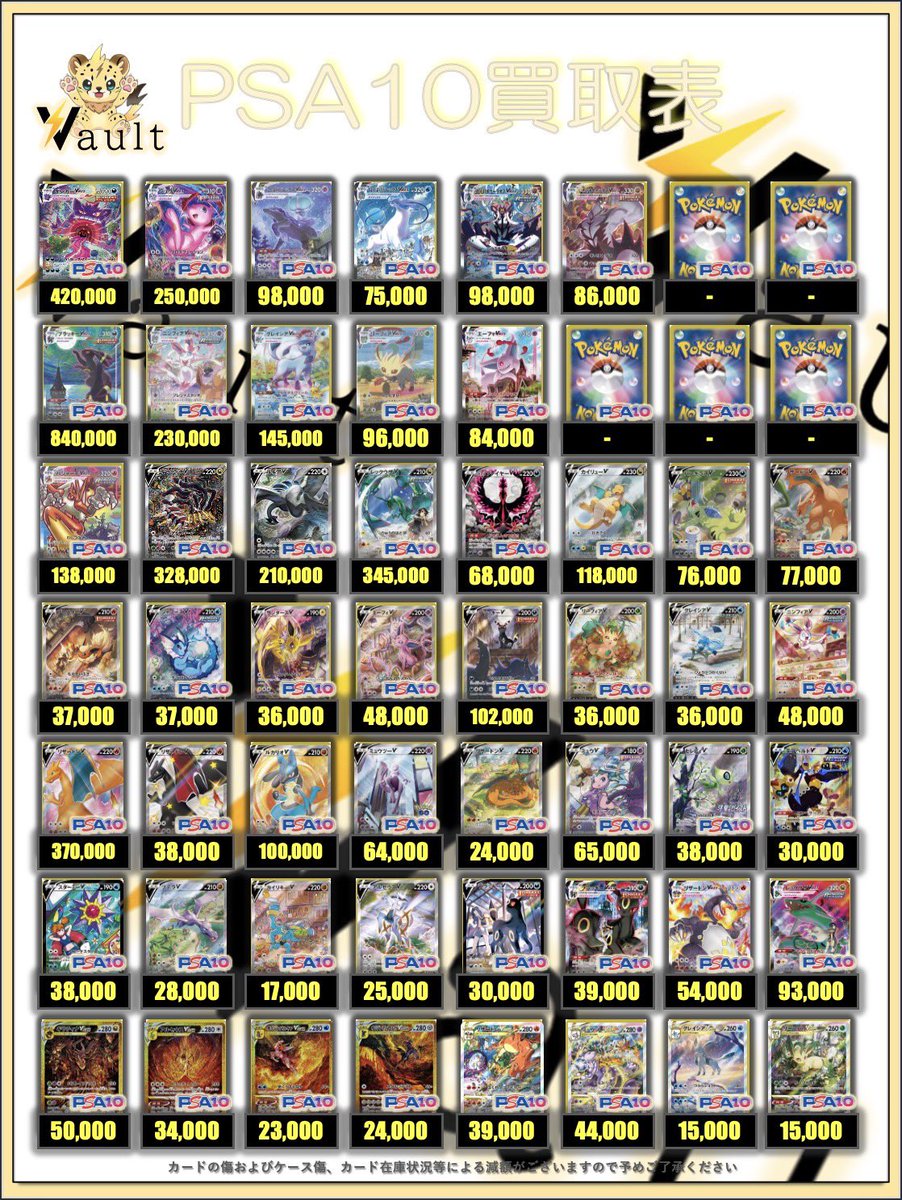 ポケカPSA10強化買取】⚡️5/26更新 ポケカPSA10の買取表になります