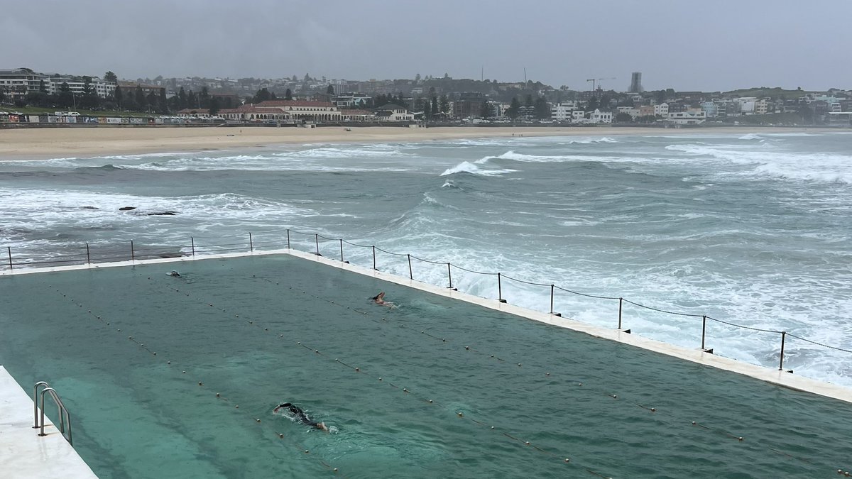 robbosal's tweet photo. Tuesday: Low-tide morning lap window. Bit of rain but can’t get any more wet. 2k #bondilaps https://t.co/GTts8XWVwG