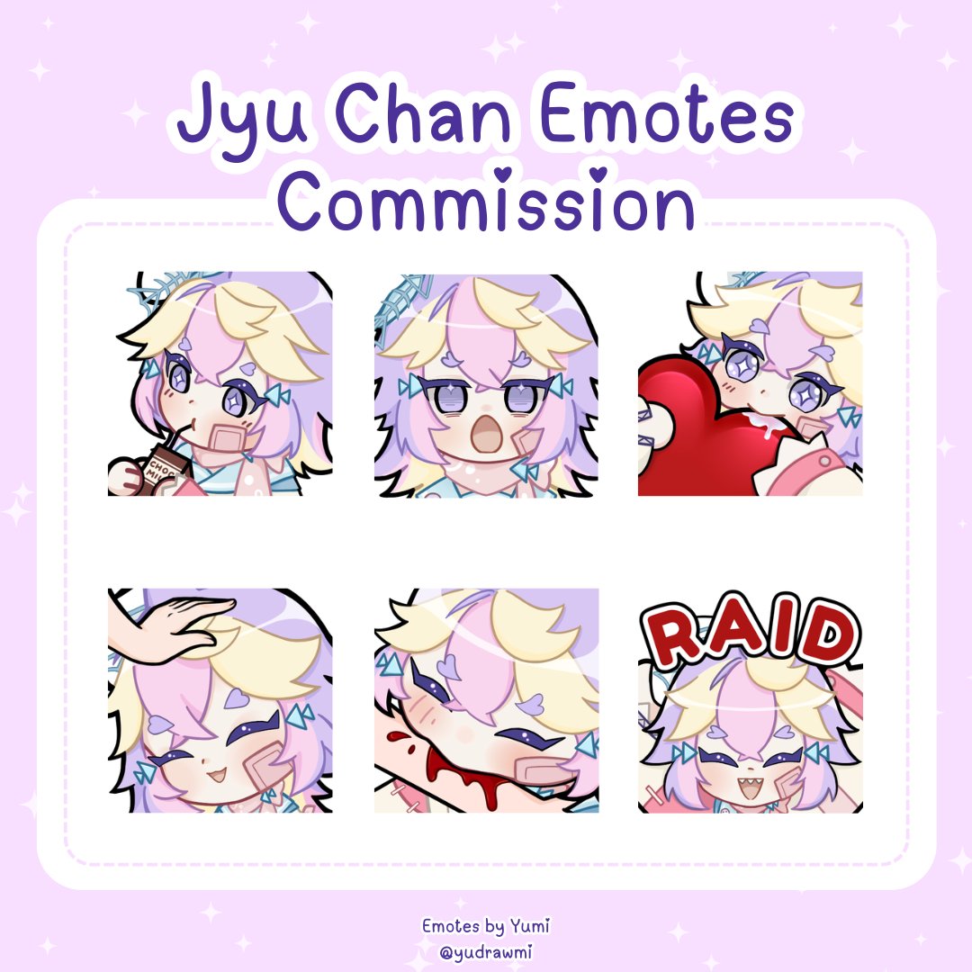 yudrawmi's tweet photo. @_VGen_ hii im Yumi~ I draw emotes &amp; currently learning how to layer vtuber models (❁´◡`❁)

commission+portfolio: https://t.co/SituL9lz9k
vgen: https://t.co/aVfmqtst4t

here are some of my latest emote comms (*/ω＼*)

thank you for the opportunity! https://t.co/4WayREfEyM