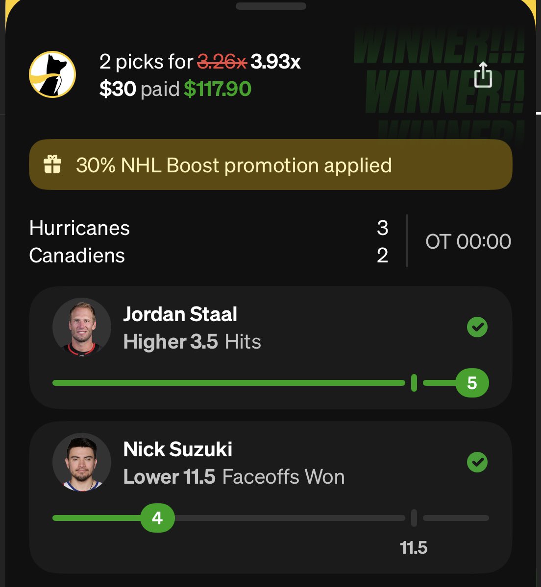 TradesPicks's tweet photo. Another day another NHL cash 💰

Cheapest Discord on the market 👇

https://t.co/X2F92LKL49

#Gambling𝕏 #UnderDog #PrizePicks https://t.co/xi4yiJhUGt
