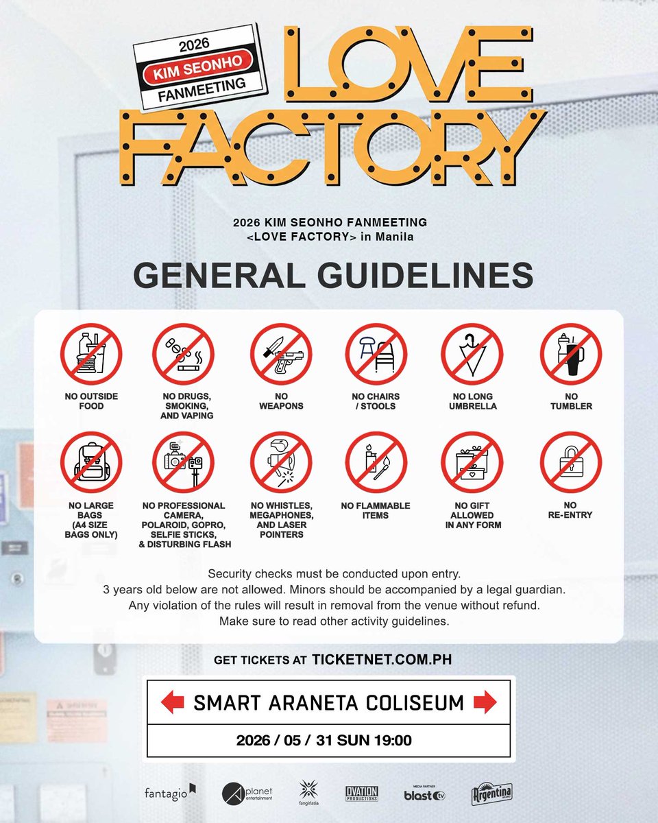 ovationprod's tweet photo. Read through the Event Guidelines below for 2026 KIM SEONHO FANMEETING <LOVE FACTORY> in Manila!

Let's get ready for our Good Boy’s show on Sunday!
Tickets are now available at https://t.co/aVjukBlx4W

#김선호 #KIMSEONHO
#LOVE_FACTORY
#LOVE_FACTORY_ASIATOUR
#LOVE_FACTORY_in_Manila
#OvationProductions
#KimSeonHoInManila2026