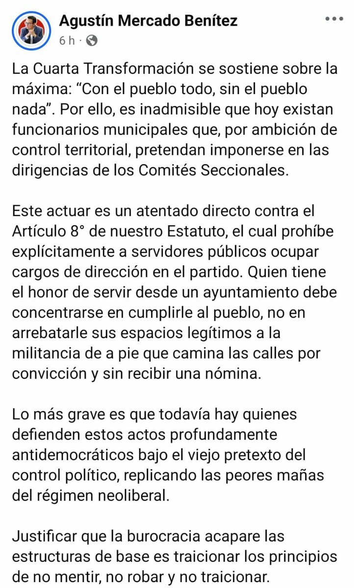PuntoMedioEdo's tweet photo. ❌🧔🏻📣 Funcionarios de #Izcalli, incluido el #alcalde, estarían #violando estatutos de Morena: Agustín Mercado Benítez 

🤳 Más información ⬇️
https://t.co/V9hbLCPSyq https://t.co/7OSYO1e7w9