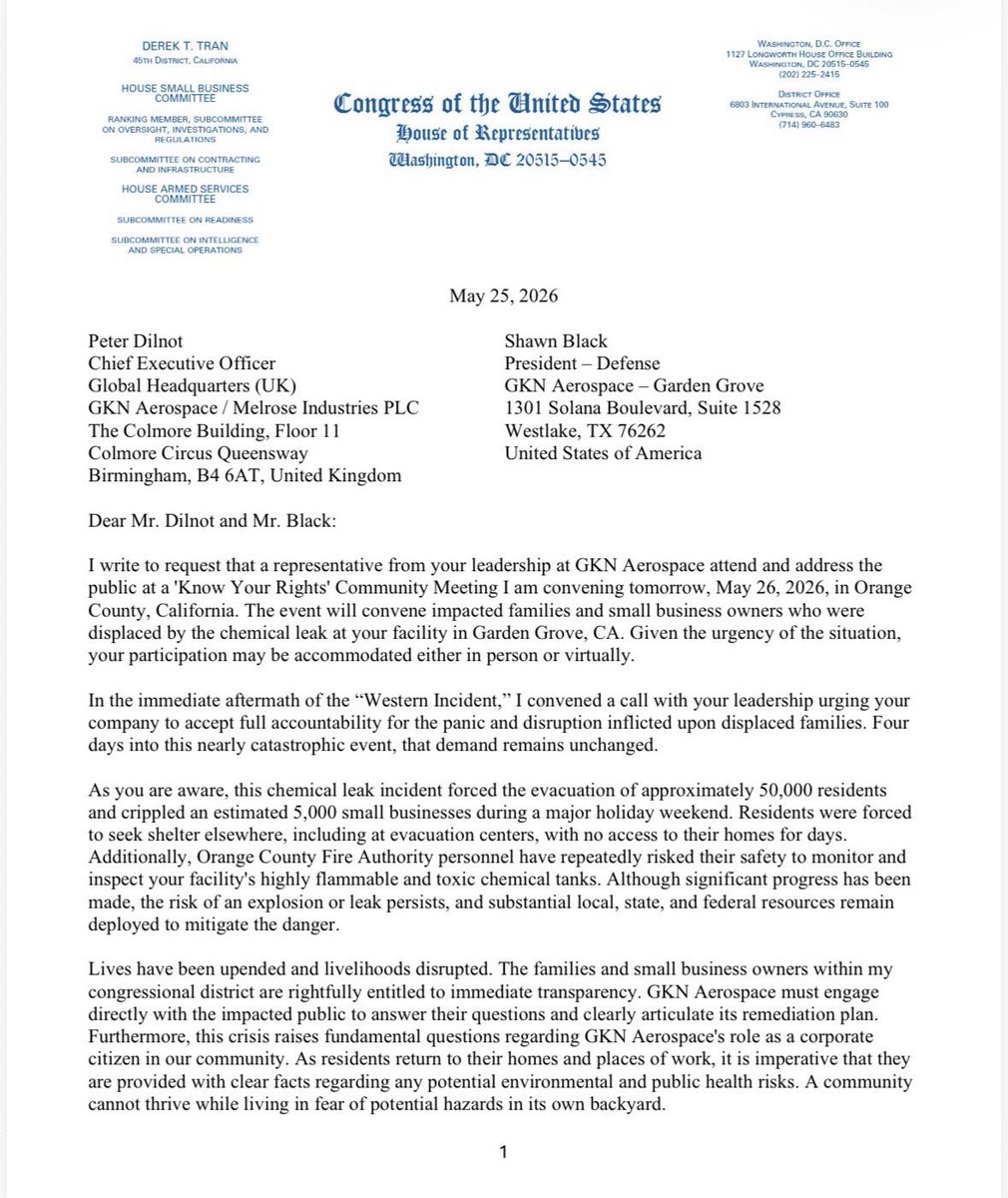 Rep. Derek Tran tweet media