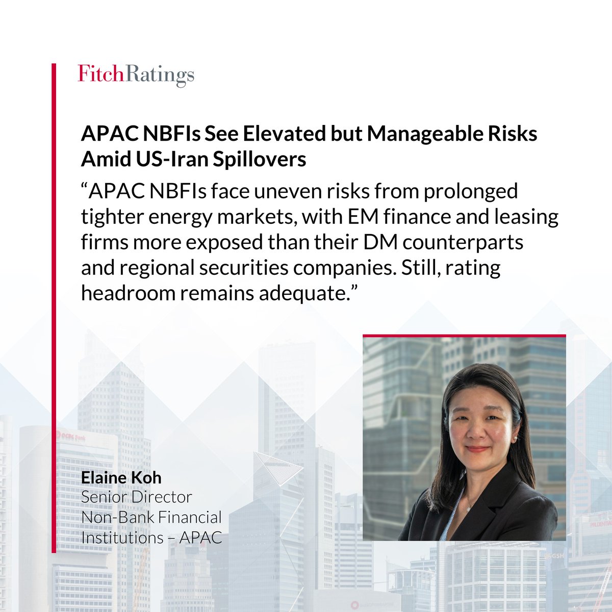 FitchRatings's tweet photo. APAC non-bank financiers face uneven but manageable risks from an energy shock linked to the US-Iran war.
Read more: https://t.co/7DKGyjv2BA
#AsiaPacific #NBFIs #FinancialInstitutions #EmergingMarkets #Leasing #IranWar #Geopolitics https://t.co/xwNqNPdf1O