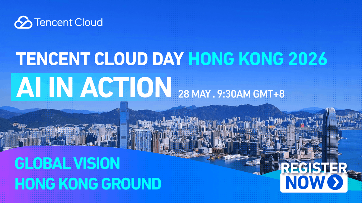 TencentCompute's tweet photo. AI is moving beyond demos

See us at Tencent Cloud Day Hong Kong 2026 with:

☁️ Tencent Lighthouse
☁️ Tencent Cloud ClawPro

Built for real AI deployment.
#AIInAction #TencentCloudDay #HongKong https://t.co/tcQSQhoOma