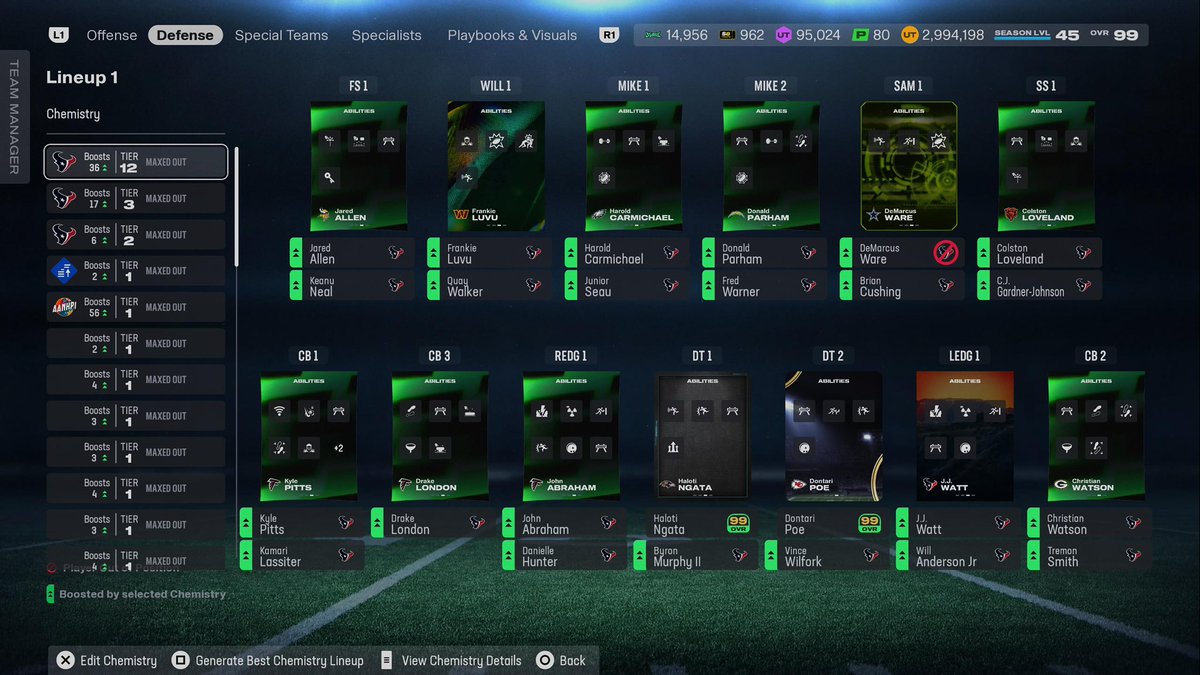 OGThaBidness's tweet photo. @EASPORTS_MUT I’ve finally got the all vanguard line and run stuff D-line and it it working BTW I’m using Melvin Gordon and foster no Christmas tree backs #madden26 https://t.co/awzKTi2bT8