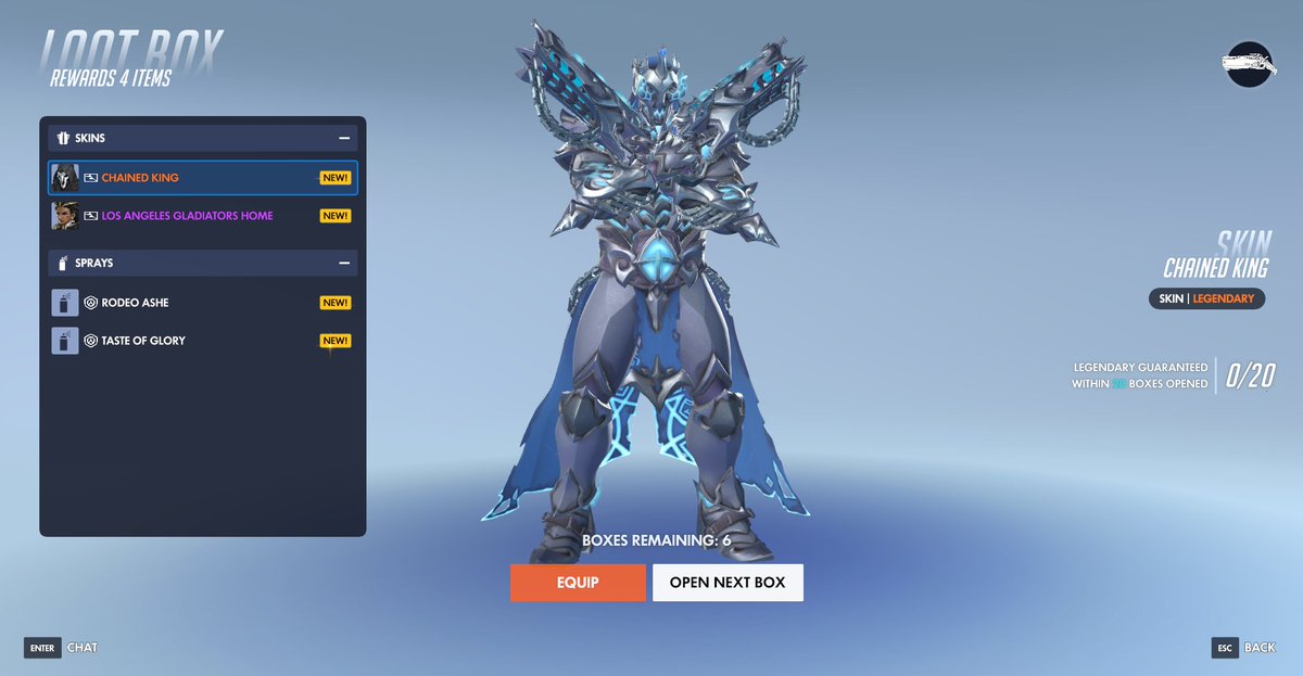 mokhtarfps's tweet photo. My luck officially retired after this

#Overwatch #OWCSDrops https://t.co/xM79Os0fLD