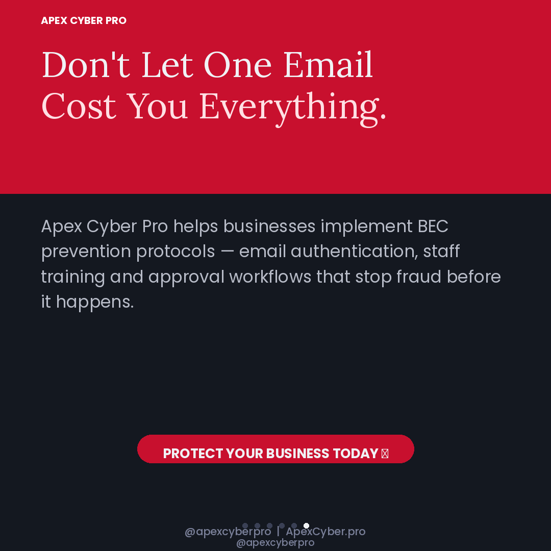 ApexCyberPro's tweet photo. Business email compromise https://t.co/JkPZ3vW0zJ