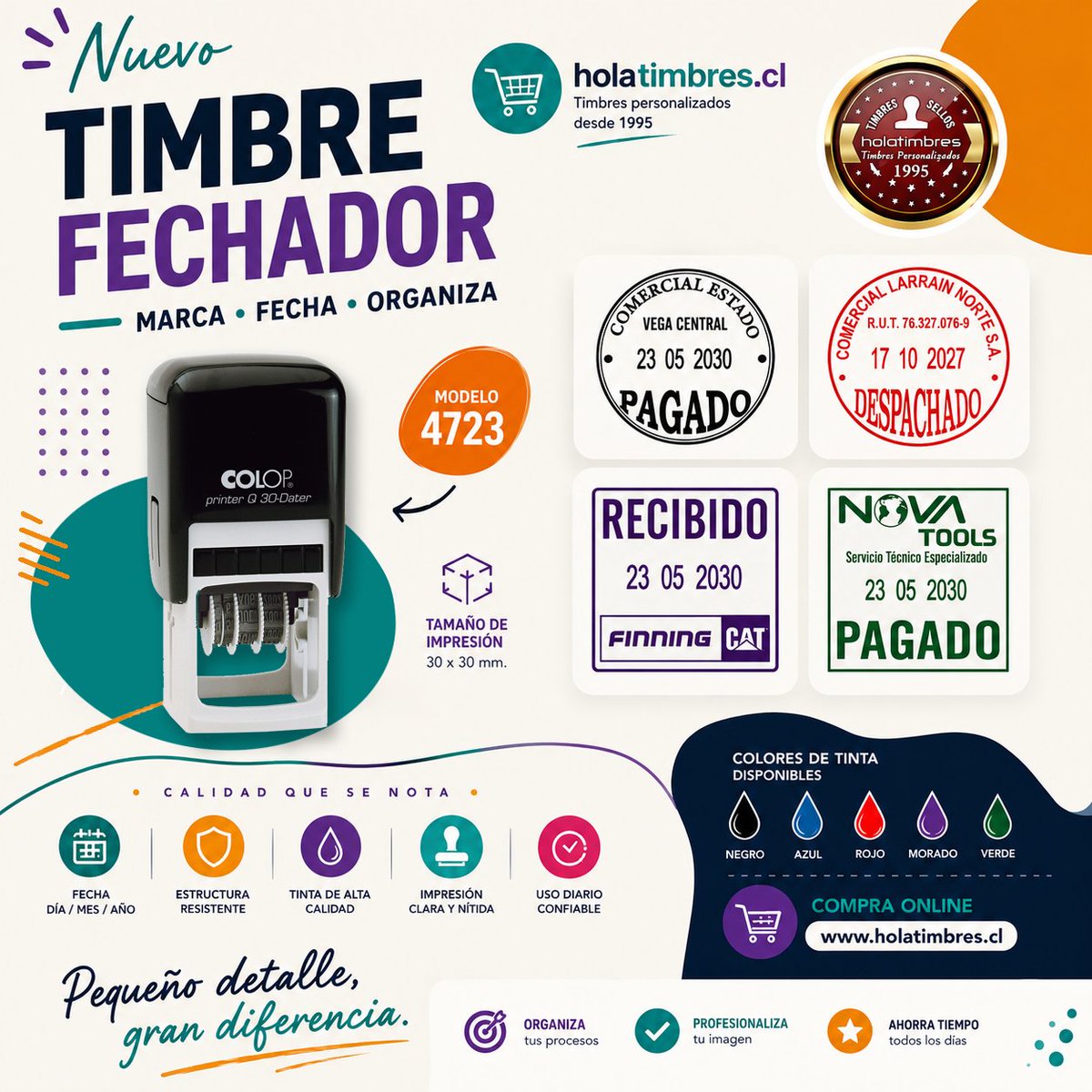 holatimbres's tweet photo. ¿Debes timbrar muchos documentos con la fecha?
El timbre fechador 4723 es la solución ideal: cómodo y perfecto para incorporar fecha, datos de empresa en cada impresión.

Somos fabricantes reales de timbres. Compra hoy y recíbelo mañana. ¿Urgencia? Conversemos!

IG: @holatimbres https://t.co/PixUPXSuZO
