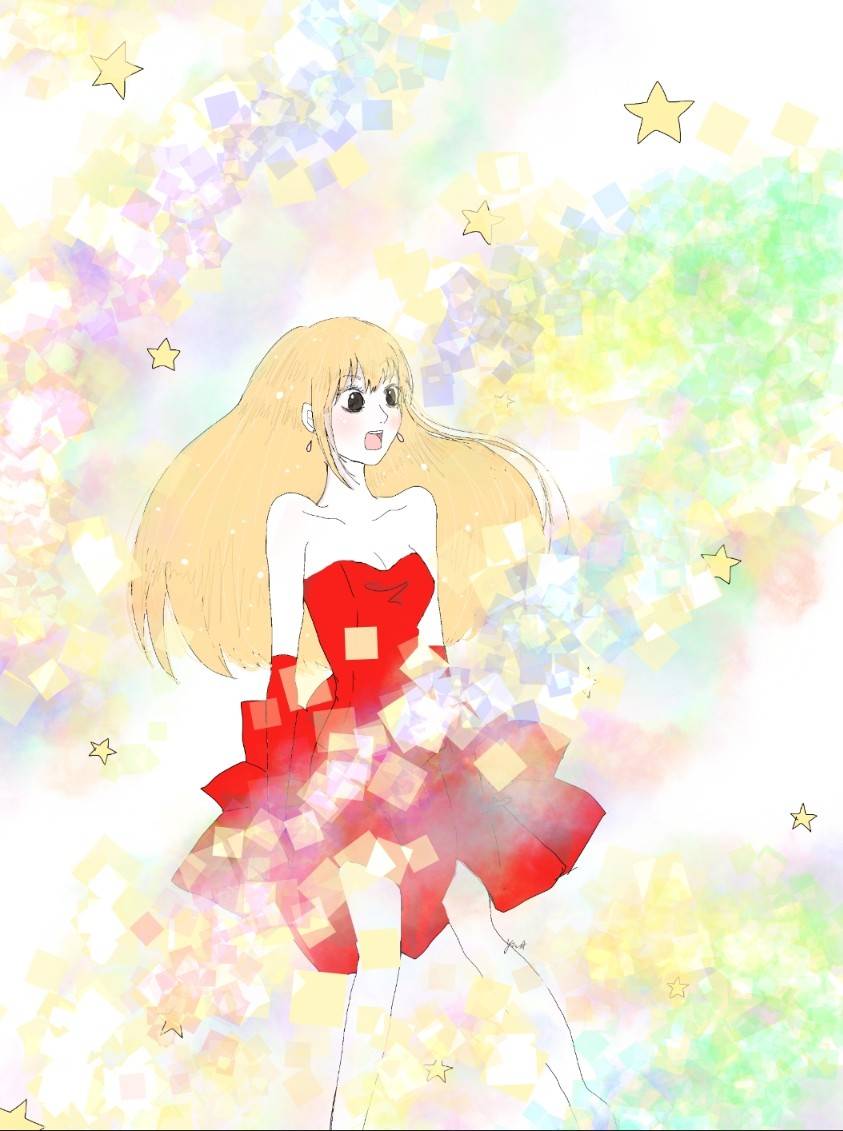 DACplus's tweet photo. yuuさんがイラストを描いてくださいました！ 

光に包まれる女の子、広がる髪がふんわりしていますね🥰✨真っ赤なドレスもとってもかわいい！👍

創作をお仕事にしてみませんか？❤️
#就労継続支援b型 #イラスト https://t.co/OxLh1g2SMG