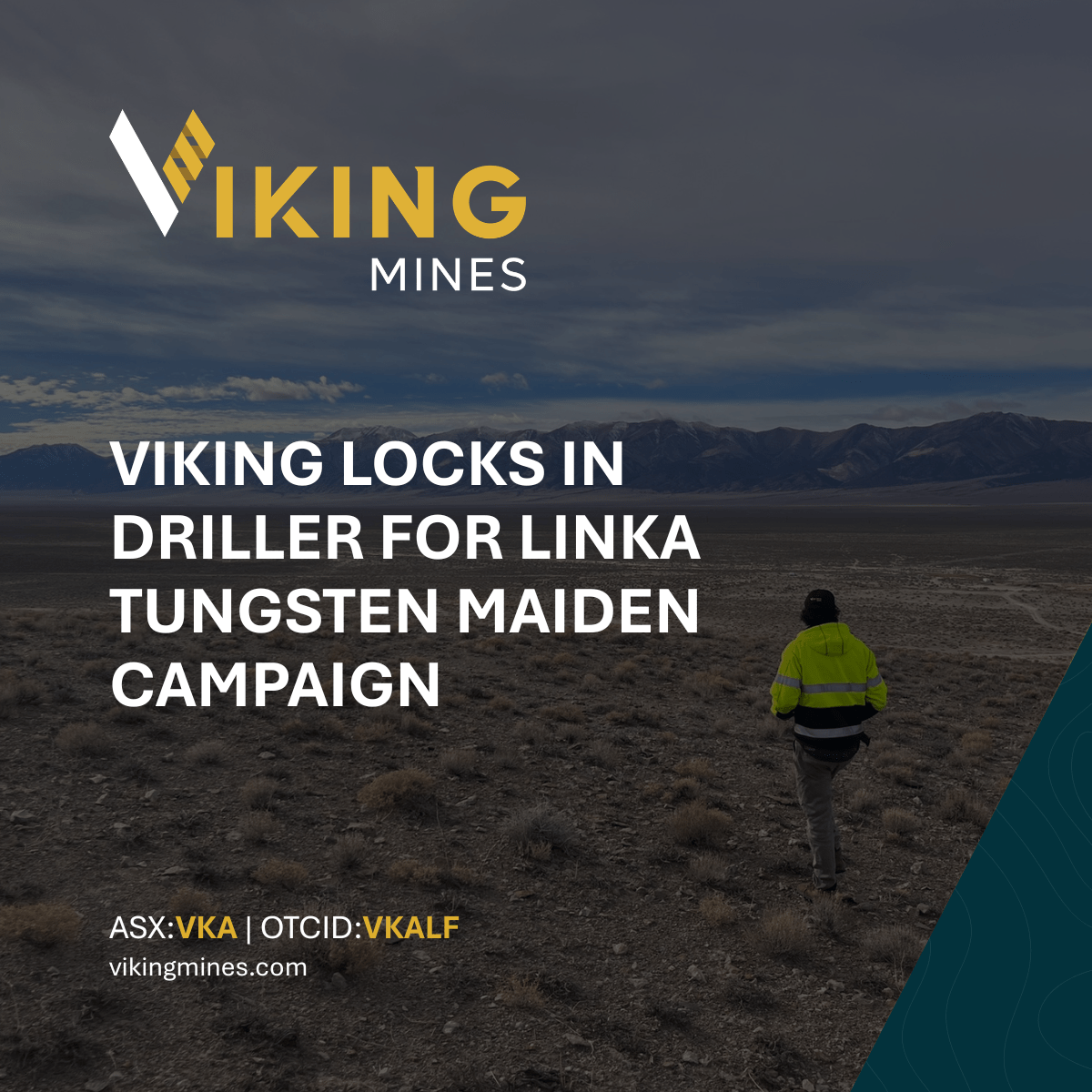 Viking_Mines's tweet photo. $VKA has signed DrilCor for the maiden 63-hole RC drilling programme at Linka Tungsten Project, Nevada. The first sub-surface exploration at Linka in 40+ years.

✅ BLM permitting complete
✅ Driller under contract
✅ Rig on site late June
✅ Fully funded

https://t.co/ebYmS5l1UA
$VKA.ax
