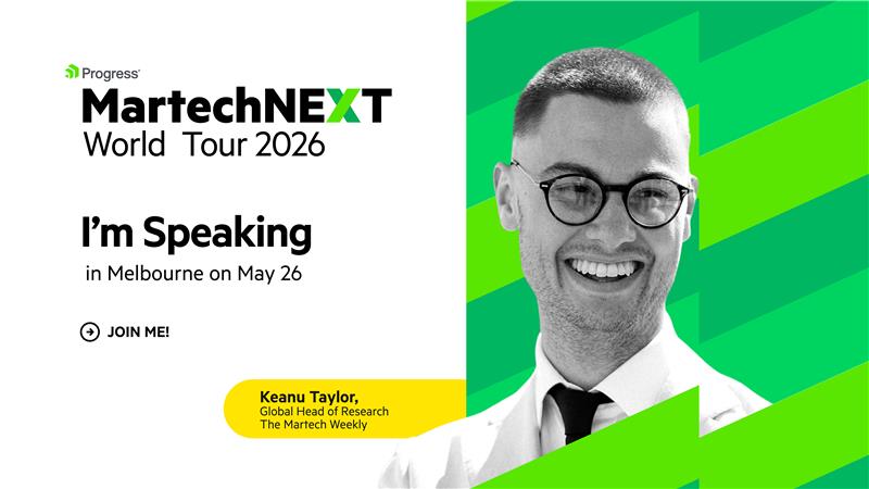 Sitefinity's tweet photo. The future of digital experience might not be built from content libraries at all. 👀

Catch Keanu Taylor at #MartechNEXT Melbourne on May 26 break down how Generative #AI &amp; RAG are transforming the CMS into a real-time experience engine.

Save your spot: https://t.co/1KVY1TFQEw https://t.co/VsLOjPQVtw