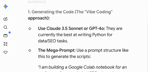 OnlineInference's tweet photo. Is Gemini really SO bad at coding, that when asked to brainstorm ideas for a colab example, it suggests old versions of Claude and GPT as superior if I was to vibe-code? :D https://t.co/cAg6TeO2aT