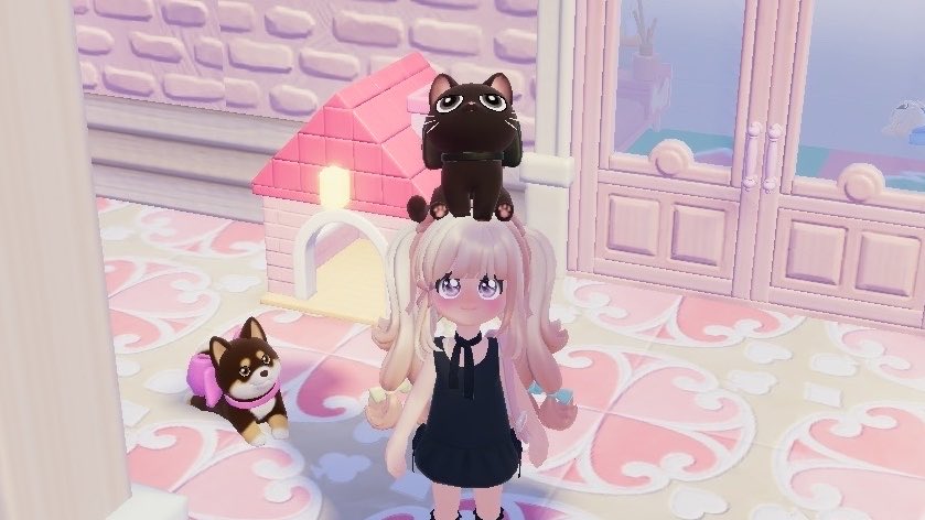 Cherry25h's tweet photo. やっと会えた黒猫ちゃん♡

 #ハートピア https://t.co/XJ65Y5QrPb