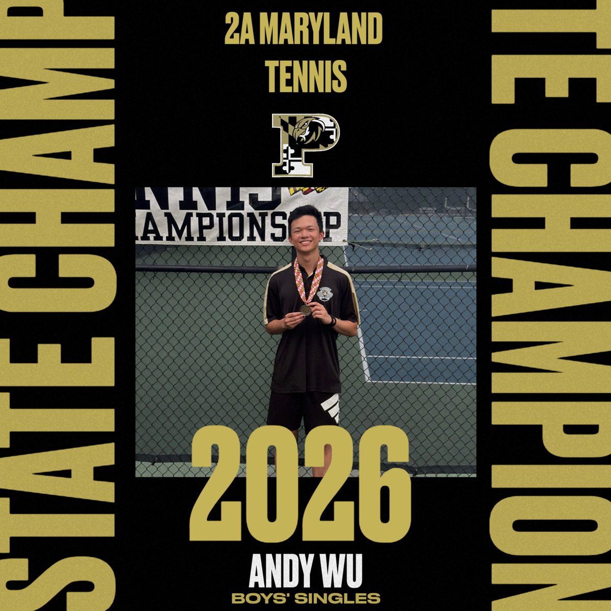 PHSFalcons18's tweet photo. Congratulations Andy!
2026 MD 2A State Champion 🏆 🥇 
Tennis - Boys' Singles
4th in a row

@mrcarothersphs @phsathletics https://t.co/VRJXfw1aLT