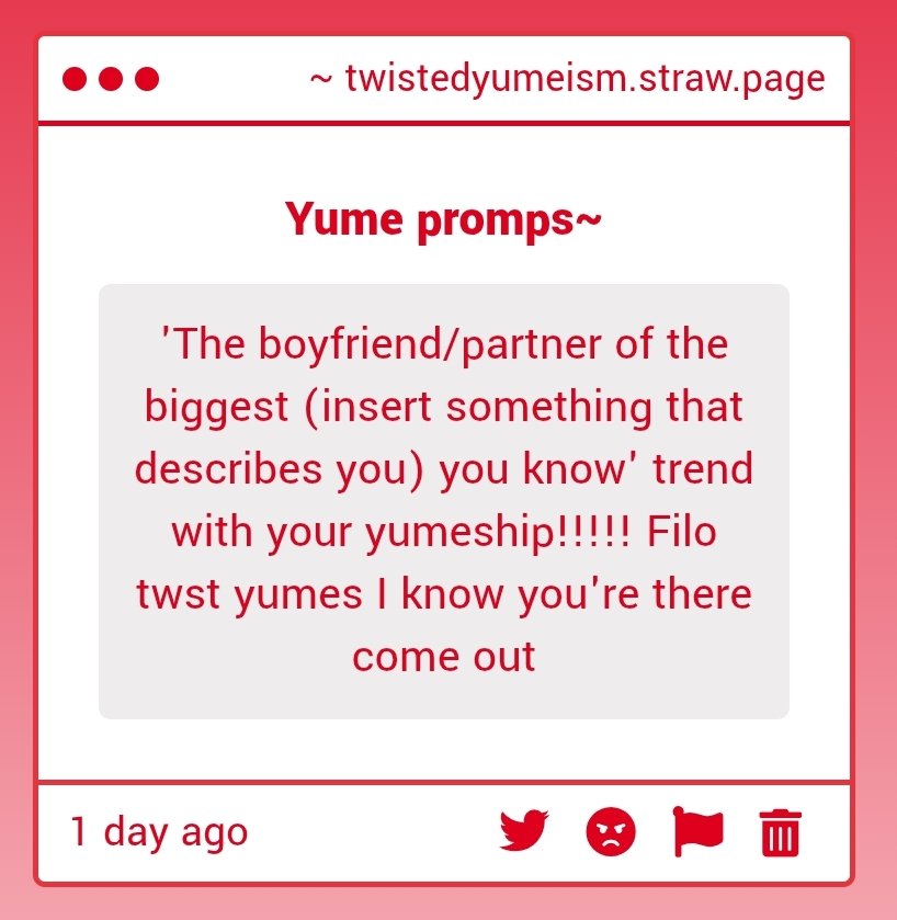 twistedyumeland's tweet photo. 🍎   !   STRAWPAGE ASK ♡ ︎

   - -   “ 'The boyfriend/partner of the biggest (insert something that describes you) you know' trend with your yumeship !!!!! ”
💧//  Filo yumes hmm ...

         —  #yumetwt #twstwt

̟        ˙           ̟         ˙          ˖          ̟         ˙ https://t.co/cyTHi7OeCy