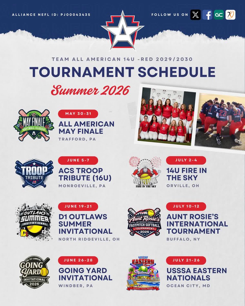 SydneyGinter29's tweet photo. Summer with my favorites is about to kick off! Can’t wait! @TeamAA_14U_Red https://t.co/105fjtSNKx