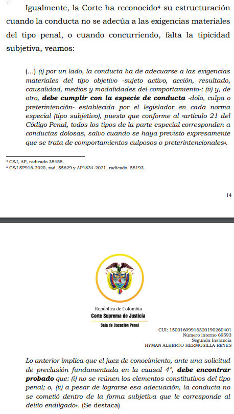 loviedoH's tweet photo. Corte S. Rad. 69593/26. Preclusión por atipicidad del hecho investigado.

Tipicidad absoluta y relativa. Obrando tipicidad objetiva y no subjetiva es viable la causal. A pesar de la falta de claridad de las normas llamadas a regular el termino de caducidad de la impugnación de https://t.co/w37coSOptz