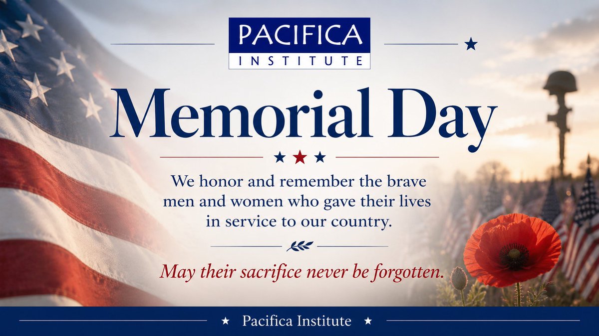 Pacifica_Ins's tweet photo. This Memorial Day, Pacifica Institute honors and remembers the brave men and women who gave their lives in service to our country.

May their sacrifice never be forgotten, and may we continue working together to build communities rooted in peace, gratitude, and unity.

#MemorialDay #PacificaInstitute #NeverForget #Gratitude #Unity