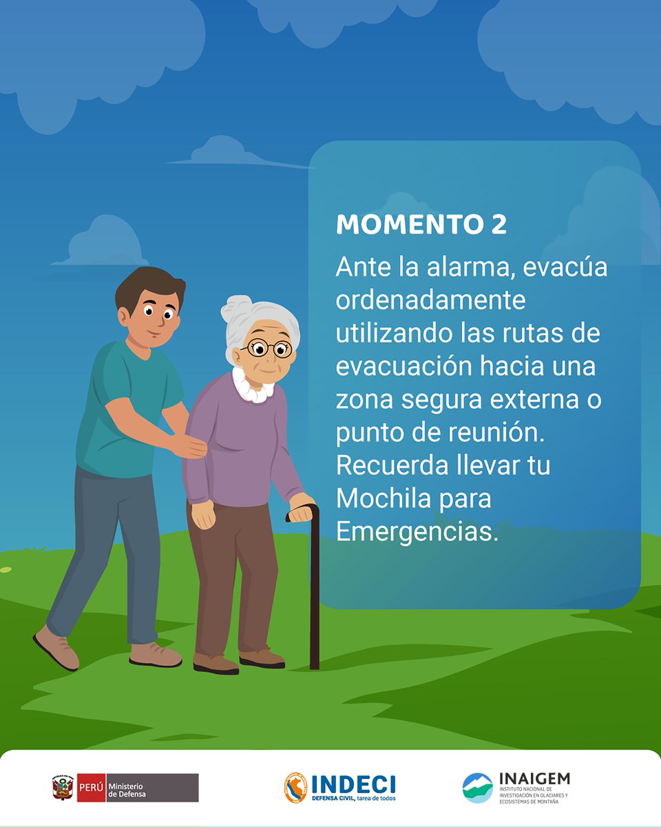 InaigemPeru's tweet photo. 🔵#INAIGEMInforma | Este viernes 29 de mayo a las 10:00 a. m. participa del Simulacro Nacional Multipeligro. Identifica tus zonas seguras, organiza tu plan familiar de emergencia y ubica tu punto de reunión. La prevención salva vidas.

#INAIGEM https://t.co/IU8Jlk1CTt