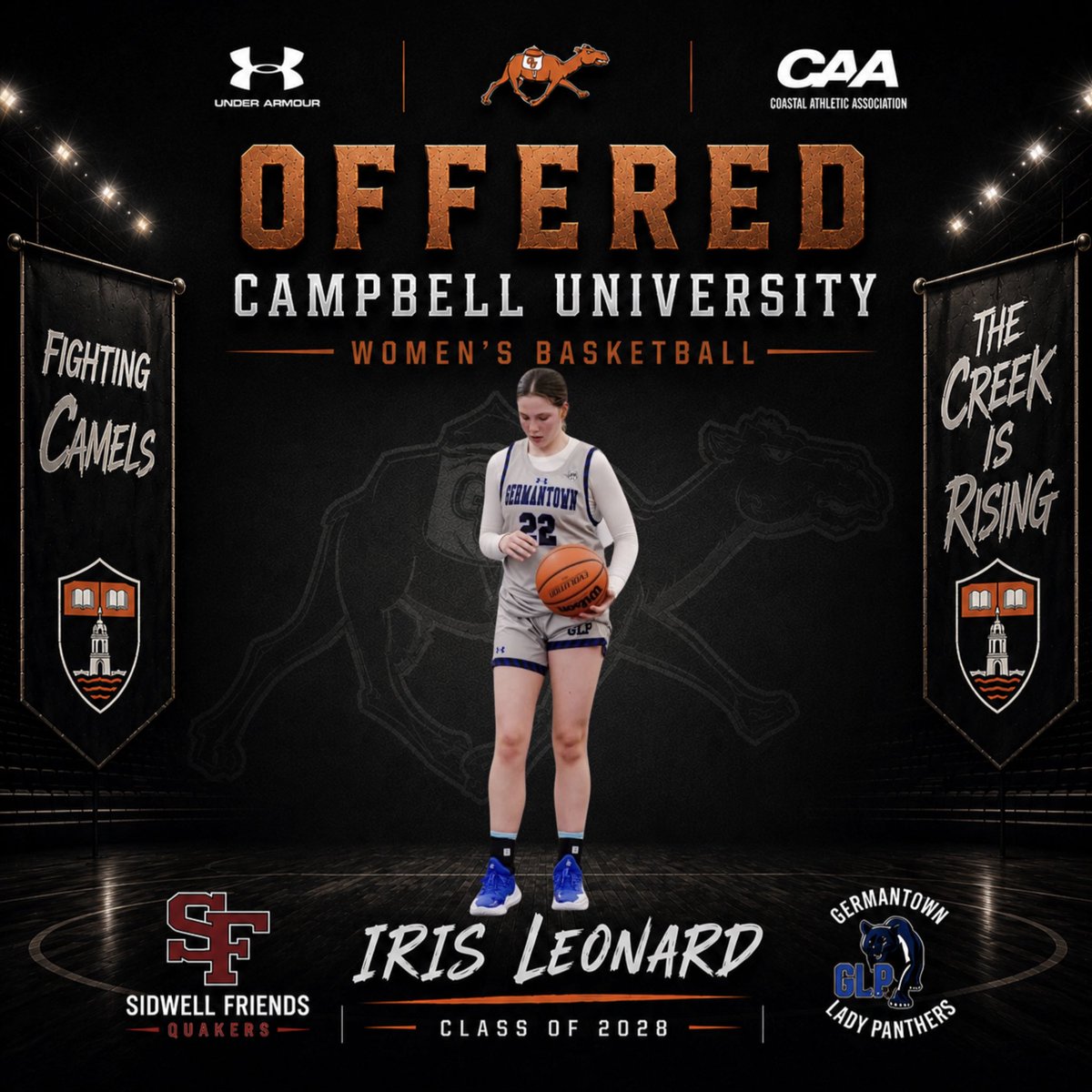 iris_leonard22's tweet photo. After an amazing conversation, I’m grateful to receive my first D1 offer from @CoachJaques and @GoCamelsWBB 🙏 🐪 https://t.co/ZDOR7FeTlX