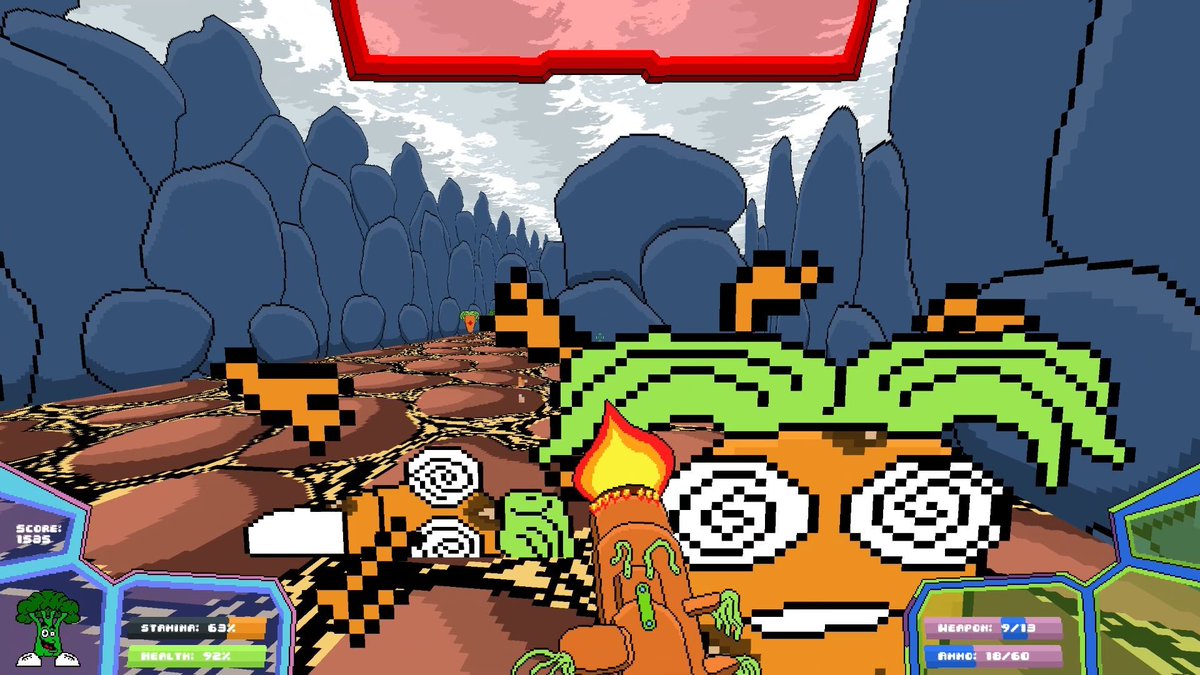 guyzacgfg's tweet photo. The carrotine weapon. Crazy firing carrots and alt fire rapid carrots!! Woohoo @GameMakerEngine @aseprite #gamemakerstudio #gamemaker #aseprite #fps #firstpersonshooter #gaming #shootergames #oldschool #vegoutcrew
https://t.co/yThaa1H9LM https://t.co/hBVmZpdR4a