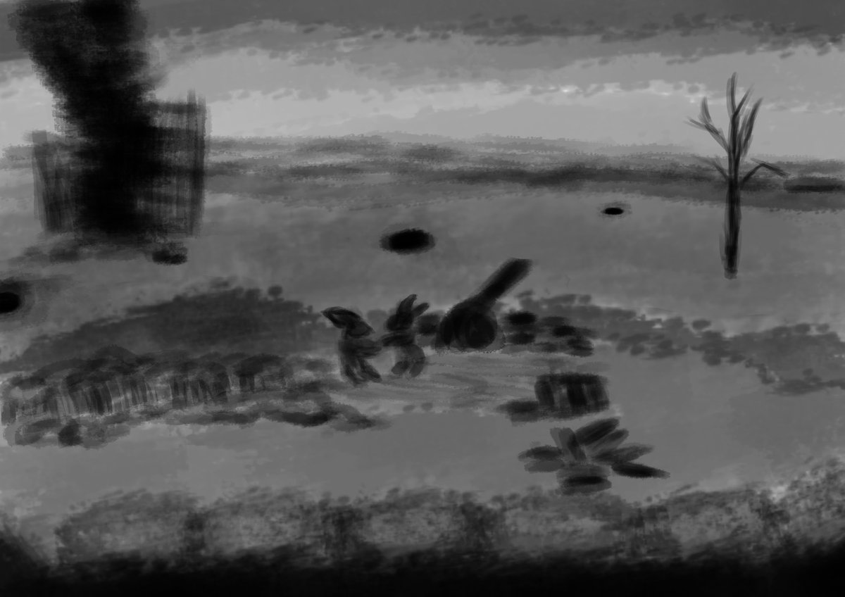 GrandpuhTy's tweet photo. "The surrounding territory of Rabbit Hole in the High Desert contain a network of fortified trenches guarding the main entrances into their sections of the Underwarrens, backed up by the occasional half-buried pillbox and a worrying amount of remotely detonated explosives." https://t.co/PTQG58rSsw
