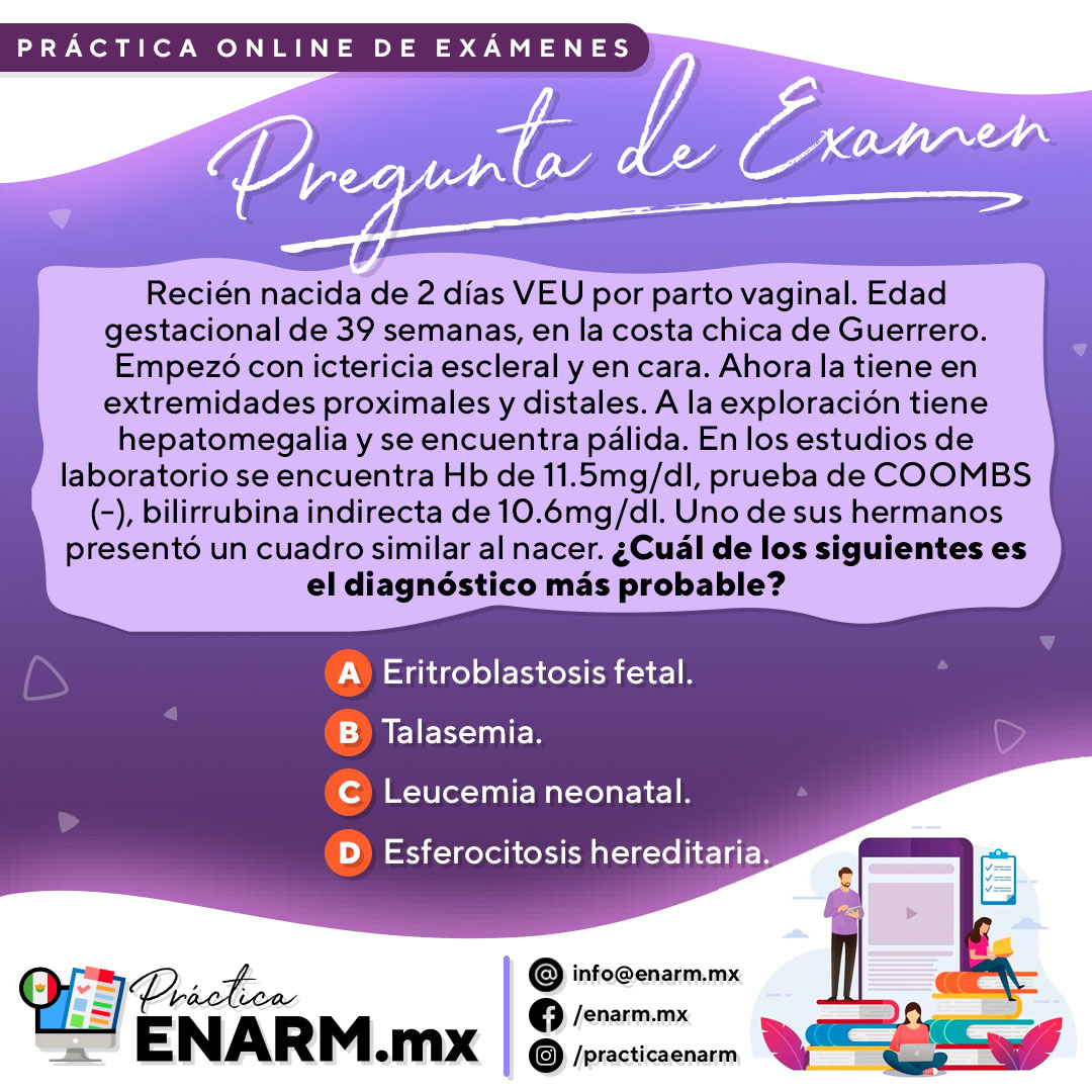 practicaenarm's tweet photo. 🎯 Pregunta de la semana para el #ENARM: ¿Puedes identificar la respuesta correcta? ¡Comparte tus conocimientos y preparate para el ENARM con nosotros! https://t.co/4hVzVLbHfM