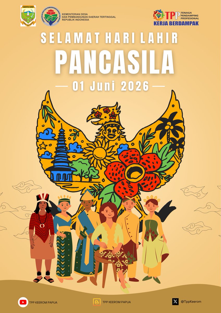 TppKeerom's tweet photo. Pancasila menyatukan kita dalam keberagaman. Menjaga Pancasila, merawat kepedulian dan keadilan, mulai dari desa. Mari terus berkarya dan mengabdi dengan tulus untuk kemajuan masyarakat Kabupaten Keerom tercinta ✨
@bpsdmkemendesa 
#KerjaPendampingDesaBerdampak #TPPProvinsiPapua https://t.co/ywKZr37pwm