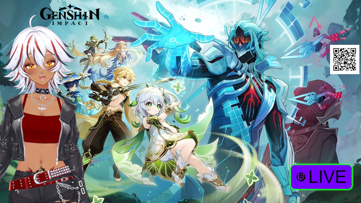 _ShadowTerios_'s tweet photo. OMG I thought my model was broken! It was kinda was but I fixed it! So let's play some Genshin for the new update! Late af but I was at a con, forgive me? Also got a bit to talk about and I'm a little sick so show love? We on the purple app, come and chat! Pwease? 🔗in bio! https://t.co/6qpqa2Kws0