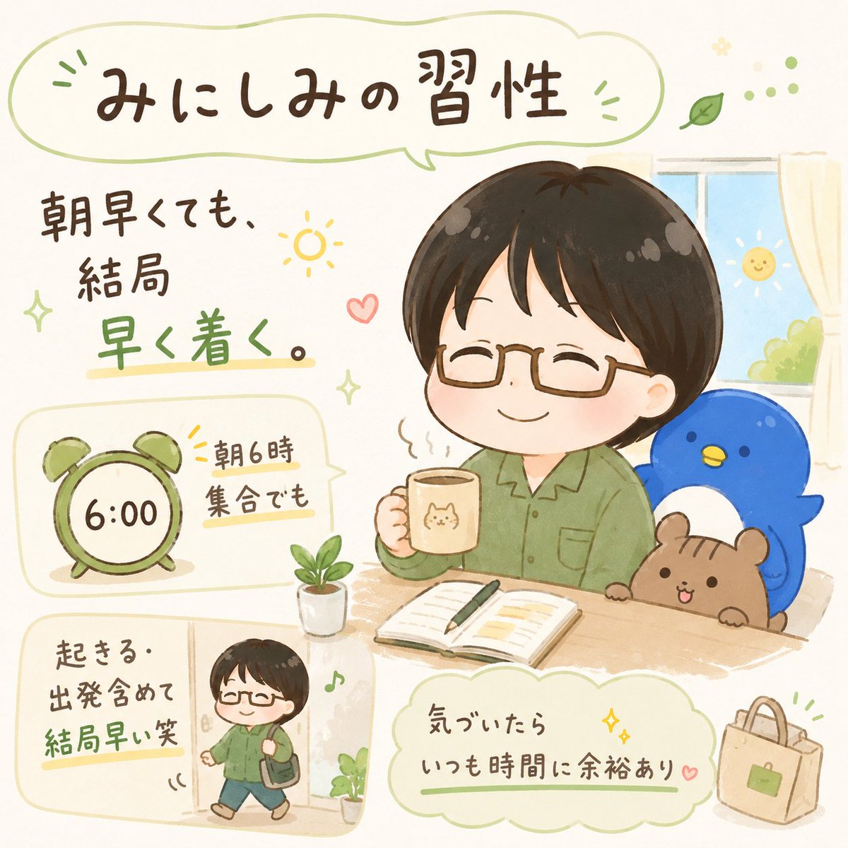 minipenpen's tweet photo. みにしみの習性

朝早くても、結局早い
最近4時半起きの時があるのですが、
それですら余裕がある笑

不思議な生態です笑 https://t.co/ISSLwFA9bS