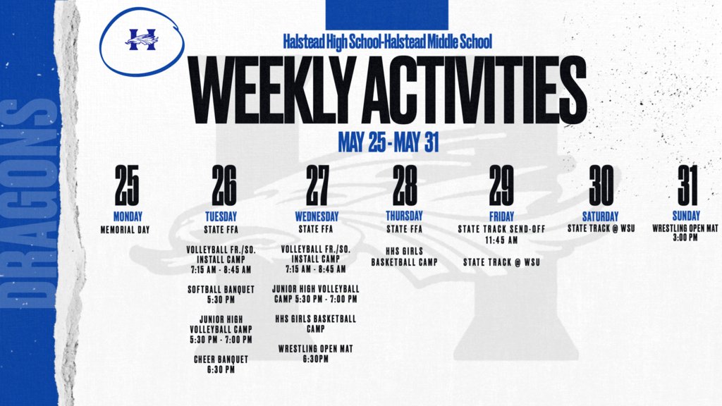 Halstead_AD's tweet photo. HHS/HMS Weekly Activities https://t.co/PNAcbgofof