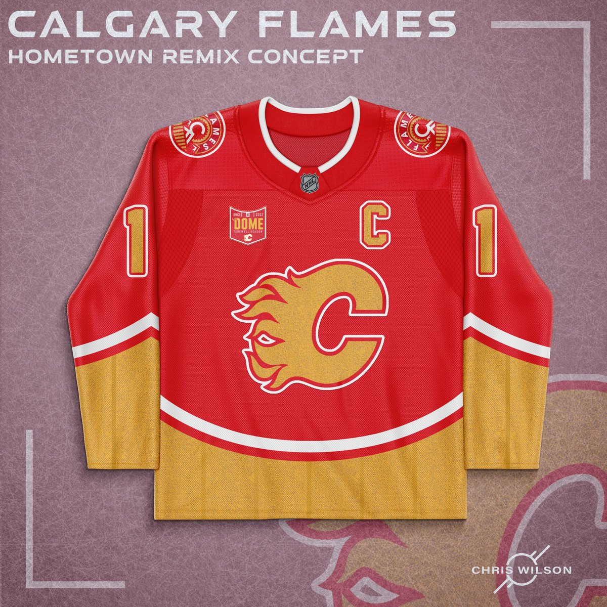 Beaviwi89's tweet photo. Updated the HTR after seeing rumours online today that the C will be yellow. Thought it would be fun to go with a metallic gold yellow. Also added some subtle vertical stripes to the hem to evoke more of a Saddledome feel. https://t.co/ZOFK1Eb9Ot